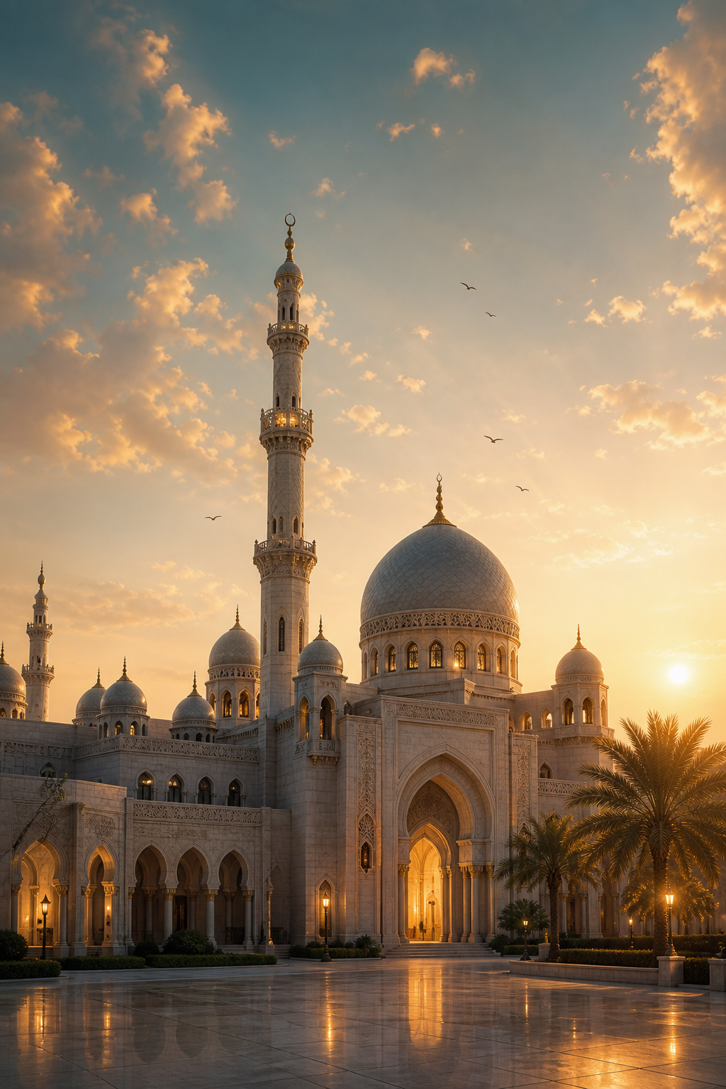 A mosque at sunrise